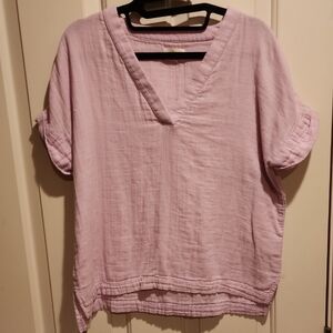 Pact Light Purple V-Neck Blouse